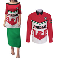 Jordan Football Couples Matching Puletasi and Long Sleeve Button Shirt The Chivalrous Go Champion - Wonder Print Shop
