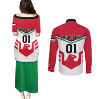 Jordan Football Couples Matching Puletasi and Long Sleeve Button Shirt The Chivalrous Go Champion - Wonder Print Shop