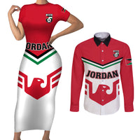 Jordan Football Couples Matching Short Sleeve Bodycon Dress and Long Sleeve Button Shirt The Chivalrous Go Champion - Wonder Print Shop