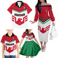 Jordan Football Family Matching Off Shoulder Long Sleeve Dress and Hawaiian Shirt The Chivalrous Go Champion - Wonder Print Shop