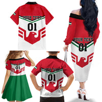 Jordan Football Family Matching Off Shoulder Long Sleeve Dress and Hawaiian Shirt The Chivalrous Go Champion - Wonder Print Shop