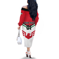 Jordan Football Family Matching Off Shoulder Long Sleeve Dress and Hawaiian Shirt The Chivalrous Go Champion - Wonder Print Shop