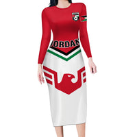 Jordan Football Long Sleeve Bodycon Dress The Chivalrous Go Champion - Wonder Print Shop