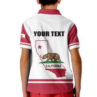 Personalized California Republic Kid Polo Shirt Red Star The Bear Flag