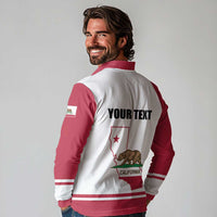 Personalized California Republic Long Sleeve Polo Shirt Red Star The Bear Flag