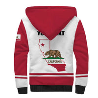 Personalized California Republic Sherpa Hoodie Red Star The Bear Flag