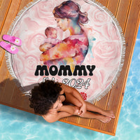 Happy Mother Day Beach Blanket Mommy Est 2024 - Wonder Print Shop