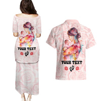 Happy Mother Day Couples Matching Puletasi and Hawaiian Shirt Mommy Est 2024 - Wonder Print Shop