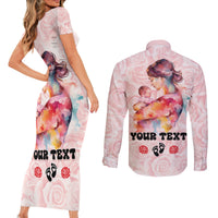 Happy Mother Day Couples Matching Short Sleeve Bodycon Dress and Long Sleeve Button Shirt Mommy Est 2024 - Wonder Print Shop