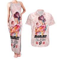 Happy Mother Day Couples Matching Tank Maxi Dress and Hawaiian Shirt Mommy Est 2024 - Wonder Print Shop