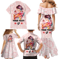 Happy Mother Day Family Matching Mermaid Dress and Hawaiian Shirt Mommy Est 2024 - Wonder Print Shop