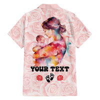 Happy Mother Day Family Matching Short Sleeve Bodycon Dress and Hawaiian Shirt Mommy Est 2024 - Wonder Print Shop