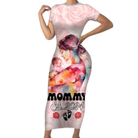 Happy Mother Day Family Matching Short Sleeve Bodycon Dress and Hawaiian Shirt Mommy Est 2024 - Wonder Print Shop