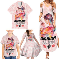 Happy Mother Day Family Matching Summer Maxi Dress and Hawaiian Shirt Mommy Est 2024 - Wonder Print Shop