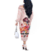 Happy Mother Day Off The Shoulder Long Sleeve Dress Mommy Est 2024 - Wonder Print Shop