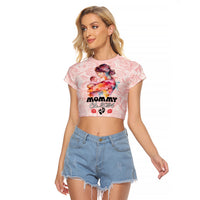 Happy Mother Day Raglan Cropped T Shirt Mommy Est 2024 - Wonder Print Shop