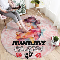 Happy Mother Day Round Carpet Mommy Est 2024