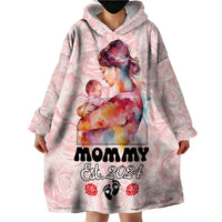 Happy Mother Day Wearable Blanket Hoodie Mommy Est 2024 - Wonder Print Shop