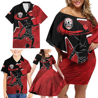Custom Canada Soccer Family Matching Off Shoulder Short Dress and Hawaiian Shirt Maple Leaf Together We Rise