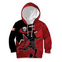 Custom Canada Soccer Kid Hoodie Maple Leaf Together We Rise