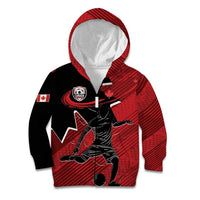 Custom Canada Soccer Kid Hoodie Maple Leaf Together We Rise