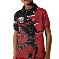 Custom Canada Soccer Kid Polo Shirt Maple Leaf Together We Rise