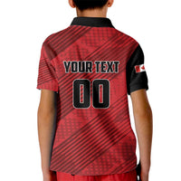 Custom Canada Soccer Kid Polo Shirt Maple Leaf Together We Rise