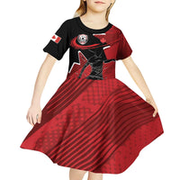 Custom Canada Soccer Kid Short Sleeve Dress Maple Leaf Together We Rise