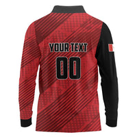 Custom Canada Soccer Long Sleeve Polo Shirt Maple Leaf Together We Rise