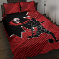 Canada Soccer Quilt Bed Set Maple Leaf Together We Rise