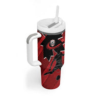 Custom Canada Soccer Tumbler With Handle Maple Leaf Together We Rise