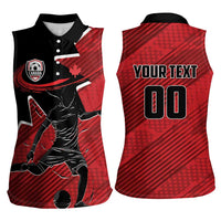 Custom Canada Soccer Women Sleeveless Polo Shirt Maple Leaf Together We Rise