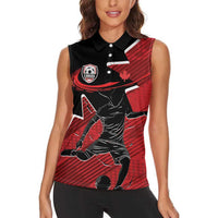 Custom Canada Soccer Women Sleeveless Polo Shirt Maple Leaf Together We Rise