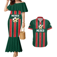 Custom Mexico Football Couples Matching Mermaid Dress and Hawaiian Shirt Siempre Con El Tri