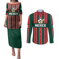 Custom Mexico Football Couples Matching Puletasi and Long Sleeve Button Shirt Siempre Con El Tri