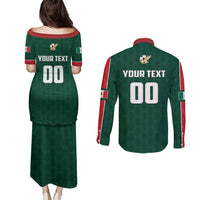 Custom Mexico Football Couples Matching Puletasi and Long Sleeve Button Shirt Siempre Con El Tri