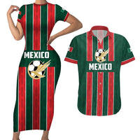 Custom Mexico Football Couples Matching Short Sleeve Bodycon Dress and Hawaiian Shirt Siempre Con El Tri