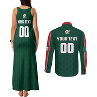 Custom Mexico Football Couples Matching Tank Maxi Dress and Long Sleeve Button Shirt Siempre Con El Tri