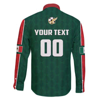 Custom Mexico Football Family Matching Off The Shoulder Long Sleeve Dress and Hawaiian Shirt Siempre Con El Tri
