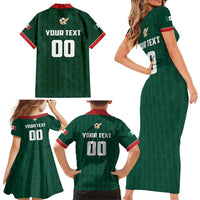 Custom Mexico Football Family Matching Short Sleeve Bodycon Dress and Hawaiian Shirt Siempre Con El Tri