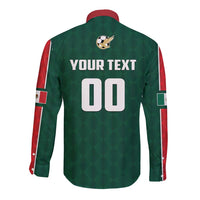 Custom Mexico Football Long Sleeve Button Shirt Siempre Con El Tri