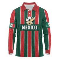 Custom Mexico Football Long Sleeve Polo Shirt Siempre Con El Tri