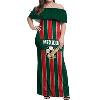 Custom Mexico Football Off Shoulder Maxi Dress Siempre Con El Tri