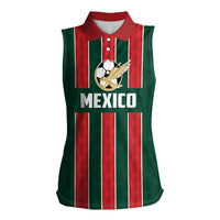 Custom Mexico Football Women Sleeveless Polo Shirt Siempre Con El Tri