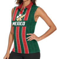 Custom Mexico Football Women Sleeveless Polo Shirt Siempre Con El Tri
