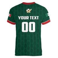 Custom Mexico Football Women V-Neck T-Shirt Siempre Con El Tri