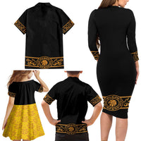 Mexican Mariachi Charro Suit Stylized Family Matching Long Sleeve Bodycon Dress and Hawaiian Shirt Cinco de Mayo Fiesta