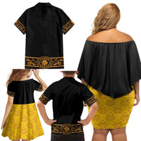 Mexican Mariachi Charro Suit Stylized Family Matching Off Shoulder Short Dress and Hawaiian Shirt Cinco de Mayo Fiesta