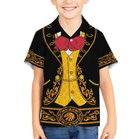 Mexican Mariachi Charro Suit Stylized Family Matching Short Sleeve Bodycon Dress and Hawaiian Shirt Cinco de Mayo Fiesta