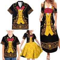 Mexican Mariachi Charro Suit Stylized Family Matching Summer Maxi Dress and Hawaiian Shirt Cinco de Mayo Fiesta